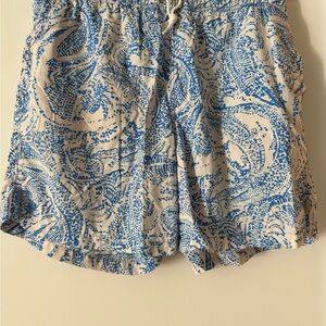 Lilly Pulitzer Blue and Cream Men's Swim Shorts